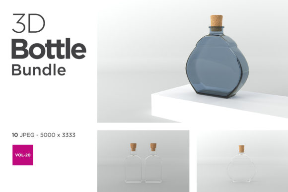 3D Bottle Mockup Bundle Vol-20