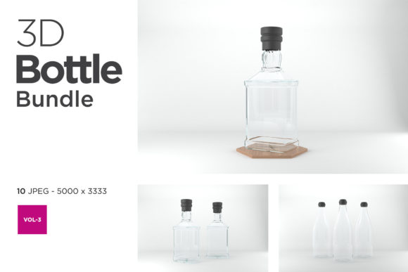 3D Bottle Mockup Bundle Vol-3 Evaluation
