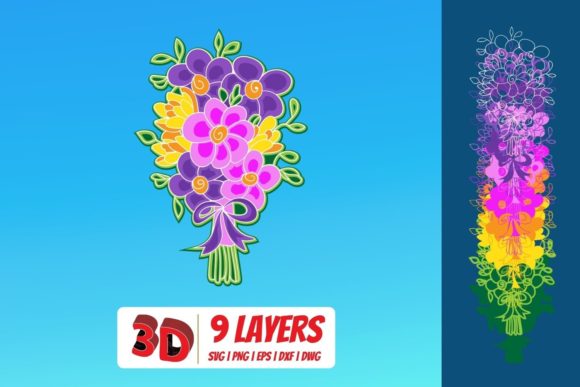 3D Bouquet 2 SVG: Elevating Digital Craftsmanship with Versatile Vector Design
