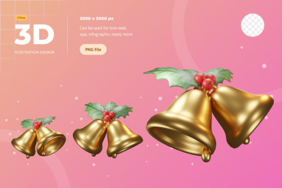 3d Christmas Bell Poinsettia