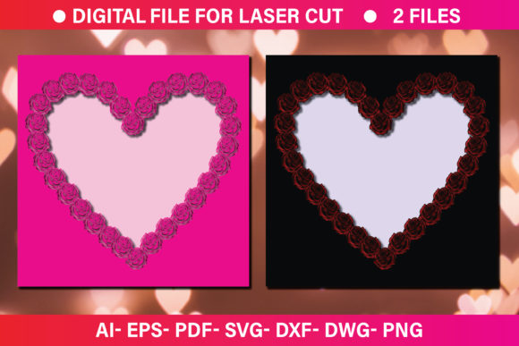 3d Rose Frame Paper Cut SVG File