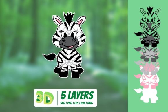 3D Zebra SVG
