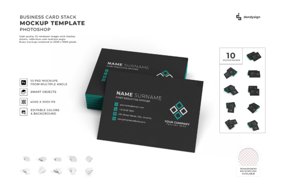 Business Card 3D Mockup Template Bundle