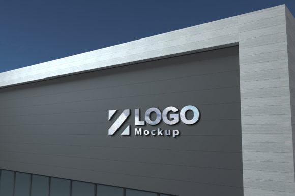 Elevating Brand Identity: The Strategic Value of Steel Logo Mockup 3D Sign Façade Buildin in Modern Design Workflows