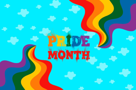 LGBT Text 3d on Abstract Rainbow Wave