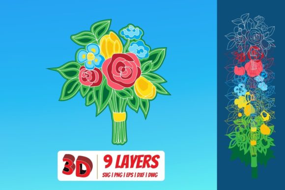 Mastering the Art of Digital Floral Design with 3D Bouquet 1 SVG