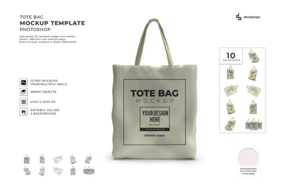 Tote Bag 3D Mockup Template Bundle