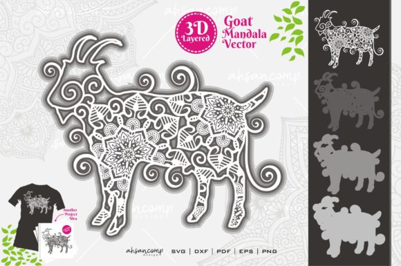Unlocking Creative Potential with Goat Mandala Vector SVG 3D Layered 3